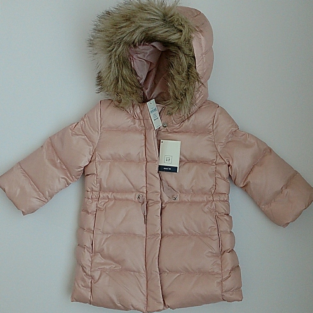 NWT Baby Gap Girls Pink Puffer Jacket Size 2T